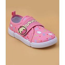 Cute Walk by Babyhug Velcro Closure Casual Shoes with Rainbow Print - Pink