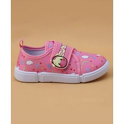 Cute Walk by Babyhug Velcro Closure Casual Shoes with Rainbow Print - Pink