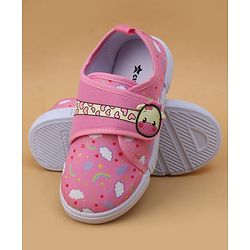 Cute Walk by Babyhug Velcro Closure Casual Shoes with Rainbow Print - Pink