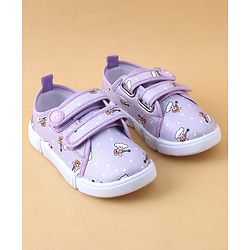 Cute Walk by Babyhug Casual Shoes with Velcro Closure & Teddy Print - Pink