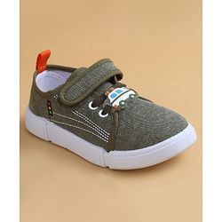 Cute Walk by Babyhug Casual Shoes with Velcro Closure & Vehicle Applique - Olive Green