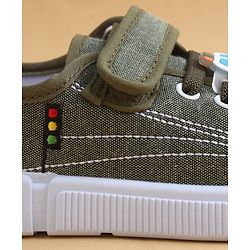 Cute Walk by Babyhug Casual Shoes with Velcro Closure & Vehicle Applique - Olive Green