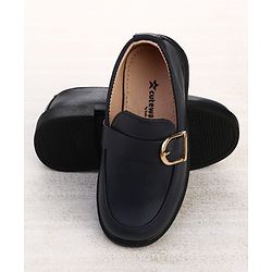 Cute Walk by Babyhug Slip On Solid Oxford Shoes with Buckle Design - Navy Blue