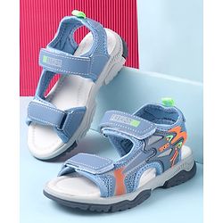 Cute Walk by Babyhug Sandals With Text Design & Velcro Closure - Blue