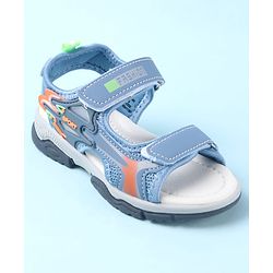 Cute Walk by Babyhug Sandals With Text Design & Velcro Closure - Blue