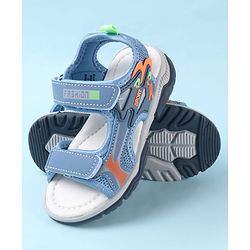 Cute Walk by Babyhug Sandals With Text Design & Velcro Closure - Blue