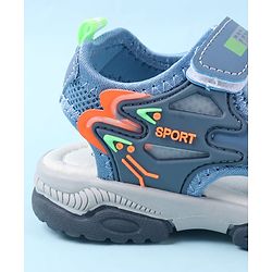 Cute Walk by Babyhug Sandals With Text Design & Velcro Closure - Blue