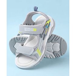 Cute Walk by Babyhug Sandals With Text Design & Velcro Closure - Navy Blue