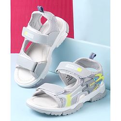 Cute Walk by Babyhug Sandals With Text Design & Velcro Closure - Navy Blue