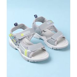 Cute Walk by Babyhug Sandals With Text Design & Velcro Closure - Navy Blue
