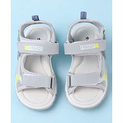 Cute Walk by Babyhug Sandals With Text Design & Velcro Closure - Navy Blue