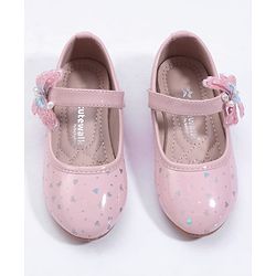 Cute Walk by Babyhug Velcro Closure Ballerina With Butterfly Applique - Pink