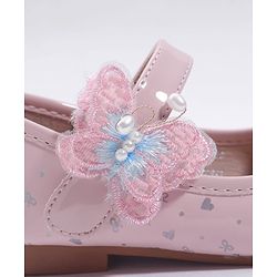 Cute Walk by Babyhug Velcro Closure Ballerina With Butterfly Applique - Pink
