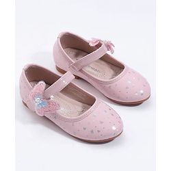 Cute Walk by Babyhug Velcro Closure Ballerina With Butterfly Applique - Pink