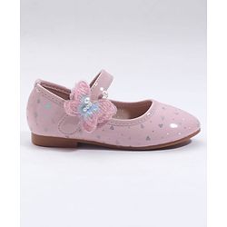 Cute Walk by Babyhug Velcro Closure Ballerina With Butterfly Applique - Pink