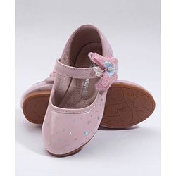 Cute Walk by Babyhug Velcro Closure Ballerina With Butterfly Applique - Pink