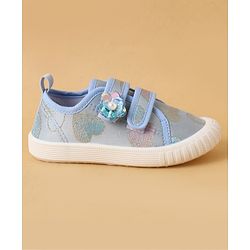 Cute Walk by Babyhug Casual Shoes with Velcro Closure And Sequin Flower Design - Blue