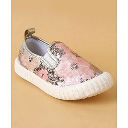 Cute Walk by Babyhug Casual Shoes With Sequin Detailing - Golden
