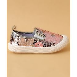 Cute Walk by Babyhug Casual Shoes With Sequin Detailing - Golden