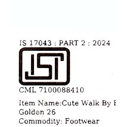 Cute Walk by Babyhug Lace Up Casual Shoes With Star Applique - Golden