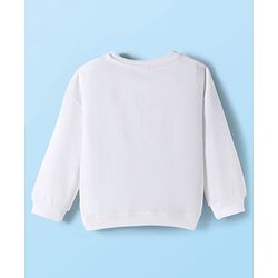 Babyhug Cotton Knit Full Sleeves Sweatshirt with Tropical Theme Print - White