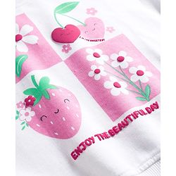 Babyhug Cotton Knit Full Sleeves Sweatshirt with Tropical Theme Print - White