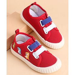 Cute Walk by Babyhug Slip On Casual Shoes With Dino Print - Red