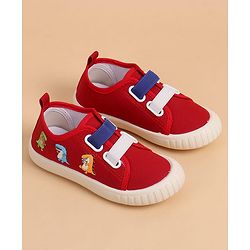 Cute Walk by Babyhug Slip On Casual Shoes With Dino Print - Red