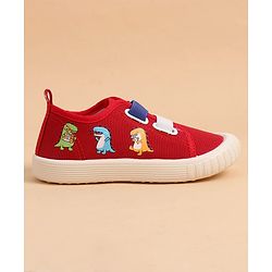 Cute Walk by Babyhug Slip On Casual Shoes With Dino Print - Red