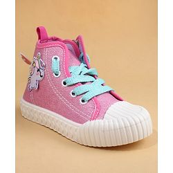 Cute Walk by Babyhug Casual Shoes with Zip Closure & Unicorn Applique - Pink