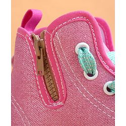 Cute Walk by Babyhug Casual Shoes with Zip Closure & Unicorn Applique - Pink