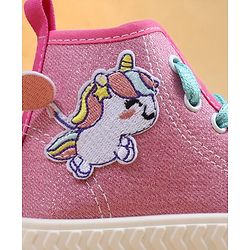 Cute Walk by Babyhug Casual Shoes with Zip Closure & Unicorn Applique - Pink
