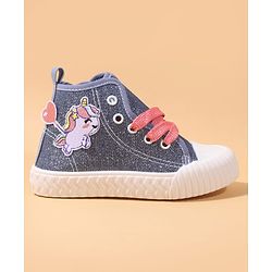 Cute Walk by Babyhug Casual Shoes with Zip Closure & Unicorn Applique - Pink
