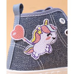 Cute Walk by Babyhug Casual Shoes with Zip Closure & Unicorn Applique - Pink