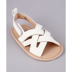 Cute Walk by Babyhug Booties with Velcro Closure - White