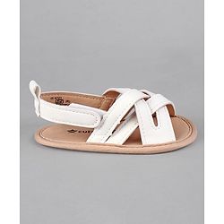 Cute Walk by Babyhug Booties with Velcro Closure - White