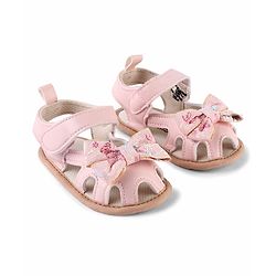 Cute Walk by Babyhug Booties With Floral Embroidery - Pink