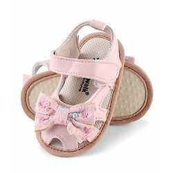 Cute Walk by Babyhug Booties With Floral Embroidery - Pink