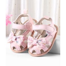 Cute Walk by Babyhug Booties With Floral Embroidery - Pink