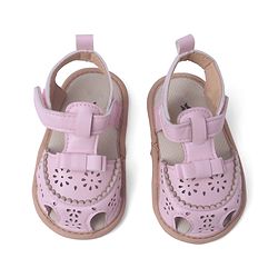 Cute Walk by Babyhug Velcro Closure Solid Booties - Pink