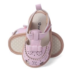 Cute Walk by Babyhug Velcro Closure Solid Booties - Pink