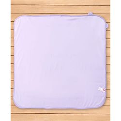 Babyhug Cotton Knit Hooded Wrapper With Ear Applique L 82 x B 77 cm - Lavender