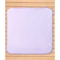 Babyhug Cotton Knit Hooded Wrapper With Animal Embroidery  L 81 x B 81 cm - Lavender