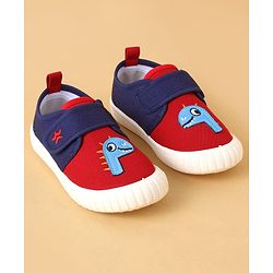 Cute Walk by Babyhug Casual Shoes with Velcro Closure & Dino Applique - Green