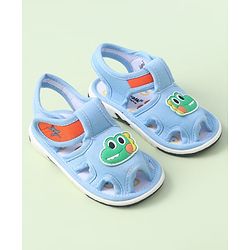 Cute Walk by Babyhug Sandals With Velcro Closure & Dino Applique - Navy Blue