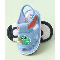 Cute Walk by Babyhug Sandals With Velcro Closure & Dino Applique - Navy Blue