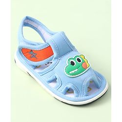 Cute Walk by Babyhug Sandals With Velcro Closure & Dino Applique - Navy Blue