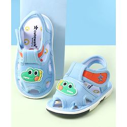 Cute Walk by Babyhug Sandals With Velcro Closure & Dino Applique - Navy Blue