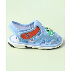 Cute Walk by Babyhug Sandals With Velcro Closure & Dino Applique - Navy Blue