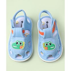 Cute Walk by Babyhug Sandals With Velcro Closure & Dino Applique - Navy Blue